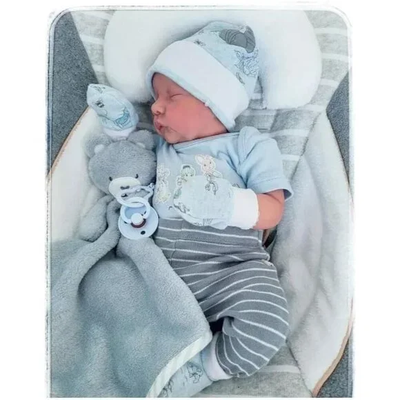 🆕18inch Soft Cloth Body Newborn Baby Poseable Limbs Boy Levi with Clothes - Picture 5 of 7